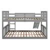 Full Over Full Bunk Bed with Ladder with Slide, Gray - 3 of 4