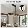 Ludomide Lights Rectangular Chandelier, Black and Gold Linear Chandelier, Rectangle Pendant Light Fixture for Dining Room Kitchen Island-L30 - 2 of 4