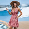 Women's Blue/Red Ditsy Floral V-Neck Mini Dress - Cupshe - 2 of 3