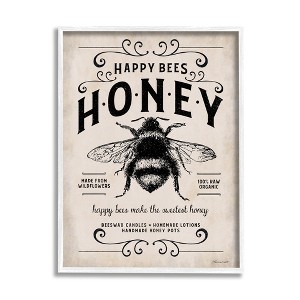 Stupell Industries Honey Bee Rustic Farm Textured Word Design Framed Giclee Art - 1 of 4