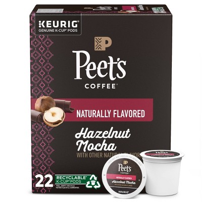 Peet's Coffee Hazelnut Mocha Flavored Light Roast Coffee - Keurig K-Cup - 22ct