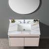 KWPZQEB Marble Vanity Top, with Undermount Rectangular Middle Sink and 4" Height Backsplash, 3 Predrilled Centerset, Carrara white with veins - 2 of 4