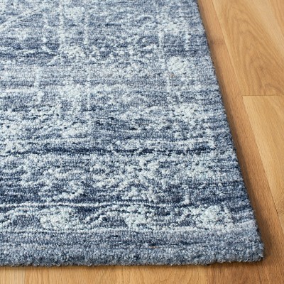 Blue Hand-Tufted Wool and Synthetic 4' x 6' Area Rug
