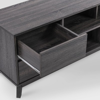 Gray Wood Grain TV Stand with Drawers for TVs up to 85"