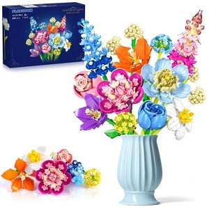 Plaxsoon 13pcs Flower Bouquet Set, 888pcs Botanical Collection Building Block for Kids and Adults Aged 8+ - 1 of 4