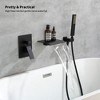 Wall-Mounted Tub Faucet with Hand Shower, Waterfall Bathtub Shower Set, Solid Brass Rough-in Valve and Shower Trim Kit, Male NPT - 2 of 4