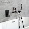 Wall-Mounted Tub Faucet with Hand Shower, Waterfall Bathtub Shower Set, Solid Brass Rough-in Valve and Shower Trim Kit, Male NPT - image 2 of 4