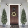 5 ft Artificial Topiary Trees, Outdoor Artificial Cedar Tree Set of 2, UV Resistant Faux Cedar Trees for Front Porch Door Indoor Outdoor, Green - 2 of 4