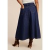 ELOQUII Denim Maxi Skirt With Seam Detail - 4 of 4