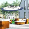 MOEPISY 10FT Cantilever Umbrella, Offset Patio Umbrella with Crank and Cross Base for Deck, Backyard, Pool and Garden, Hanging Umbrellas, Navy Blue - 2 of 4