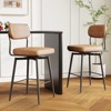 Hrinhom 19.7"W Upholstered Swivel Bar Stool,Modern Bar Chair With Metal Leg-Grey - 3 of 4