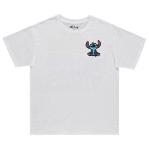 Ladies Lilo and Stitch Shirt - Ladies Classic Lilo and Stitch Embroidery Tee - Disney Lilo and Stitch Front and Back T-shirt - 1 of 4
