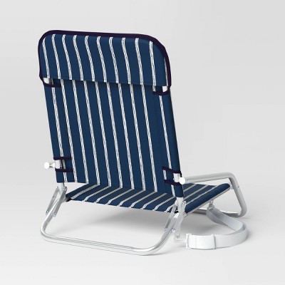 Cushioned Outdoor Portable Beach Chair with Carry Strap Navy - Threshold&#8482;_0