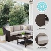 Martha Stewart Bedford Indoor-Outdoor Modular Patio 5-Seat Sectional Sofa in Rattan Wicker with All-Weather Cushions - 3 of 4
