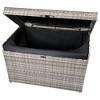 Nestfair 230gal Wicker Patio Deck Box with Lid and Wheels Gary - 4 of 4