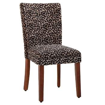 Set of 2 Parsons Pattern Dining Chair Wood Cheetah - HomePop