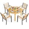 Coatway 5 Pieces Outdoor Acacia Wood Dining Set with Cushions for Porch, Balcony, Garden - 2 of 4