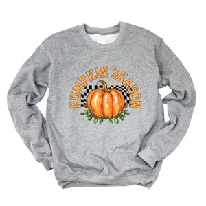Simply Sage Market Pumpkin Season Checkered Sweatshirt - 1 of 4