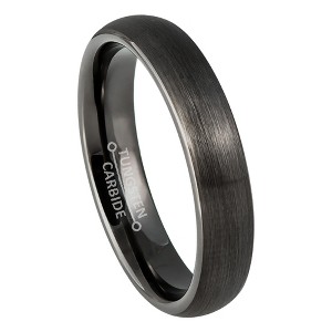 Jewelry Avalanche 4mm Dome Gunmetal IP Tungsten Carbide Mens Womens Wedding Band - 1 of 4