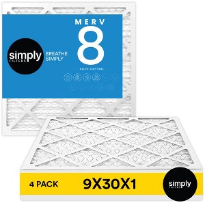 Simply Air Filters, MERV 8, 4 Pack, Furnace Air Filter for HVAC - 1 of 4