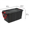 Sterilite 40 Gallon Wheeled Industrial Tote, Stackable Storage Bin with Latch Lid, Plastic Container with Heavy Duty Latches, Black - image 2 of 4