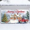 7x16 ft Christmas Garage Door Cover ,Outdoor Merry Christmas Backdrop Festive Holiday Garage Door Banner with Red Truck & Snowman - 2 of 4