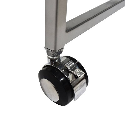 Danae Silver Rectangular Iron and Glass Bar Cart with Storage