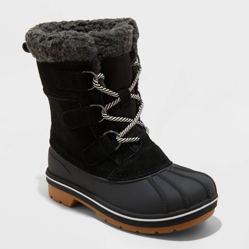 Kids black winter boots hotsell