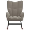 vidaXL Rocking Chair Light Gray Velvet - 2 of 4