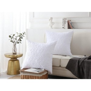 Marcielo 2 Pcs Microfiber Floral Embroidered Pillow Shams - 1 of 4