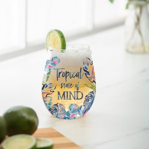 17 OZ Stemless Glass w/Box,  Tropical State of Mind - 1 of 4