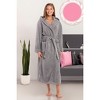 ADR Women's Robe, Plush Fleece Women's Bathrobe with Hood, Long Fluffy Fuzzy Bath Robe Pink Purple Plus Size - 3 of 4