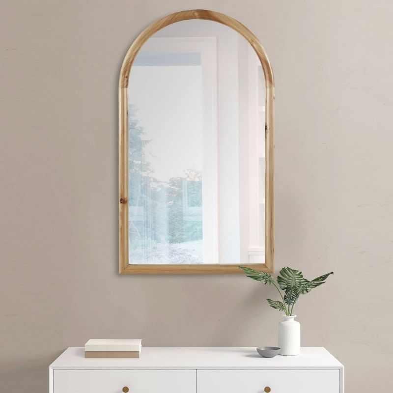 Remi Arched Wood Wall Mirror Natural - Ink+Ivy, 1 of 12