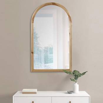 Remi Arched Wood Wall Mirror Natural - Ink+Ivy