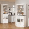 Garvee 70" Kitchen Pantry Cabinet with Drawer, 2 Glass Doors & 3 Open Shelves – Engineered Wood Tall Storage Cabinet - 4 of 4