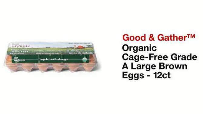 Organic Cage-Free Grade A Large Brown Eggs - 12ct - Good &#38; Gather&#8482;, 2 of 5, play video