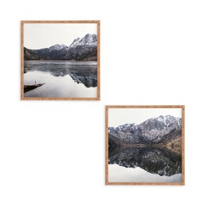 (Set of 2) 12" x 12" Reflective Framed Decorative Wall Art Black - Deny Designs: Modern Style, Sawtooth Back Mount, Digital Art Landscape - 1 of 3