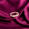 Slickblue Metallic Half Chain Fashion Ring, Pave Accent Stones, Gold or Silver Statement Ring, Size 6 - 3 of 4