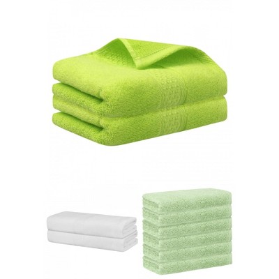 REGALWOVEN Absorbent Solid Bath Hand Face Cloths Cotton Towels 3 Piece Sets