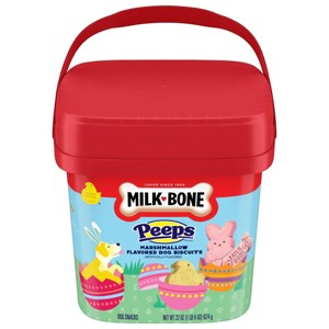 Milk-Bone Peeps Easter Pail Marshmallow Flavor Crunchy Dog Treats - 22oz - 1 of 4