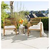 Emilano Set of 2 Acacia Wood Club Chair - Natural Stained - Christopher Knight Home: Weather-Resistant Patio Accent Chairs with Polyester Cushions - 2 of 4
