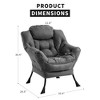 Comfy Modern Lazy Accent Chair, Modern Large Accent Lounge Armchair with Side Pocket, Comfy Leisure Sofa Reading Chair, for Bedroom - 2 of 4