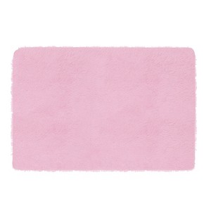 NewHome"Fluffy 4' x 2.6' Anti-Skid Shaggy Area Rug for Nursery, Bedroom, and Living Room Décor"BlackGreyCoffee&Pink - 1 of 4