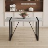 TiramisuBest retro rectangular dining table with a specially textured top and black metal legs,Contemporary Minimalist Textured Tabletop - 3 of 4