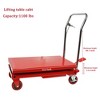 500 lbs hydraulic lift table cart with 30" lifting height; double scissor design with 4 wheels and non-slip pad for material handling and transport. - 4 of 4