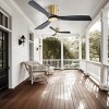 Black Direct Current Fan,Indoor Ceiling Fan With Remote Reversible DC Motor And 3 Solid Wood Blades -The Pop Home - 2 of 4