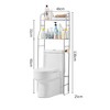 GustoWave Over The Toilet Storage Cabinet, Metal Bathroom Organizer with Paper Holder & Hooks, No Drill Floor Standing, Space Saver, White - 3 of 4