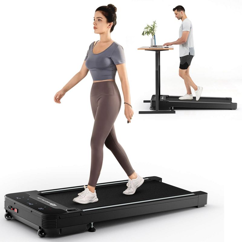 Costway 1HP Under-Desk Walking Treadmill Jogging Exercise Machine w/ Remote Controller, 1 of 13