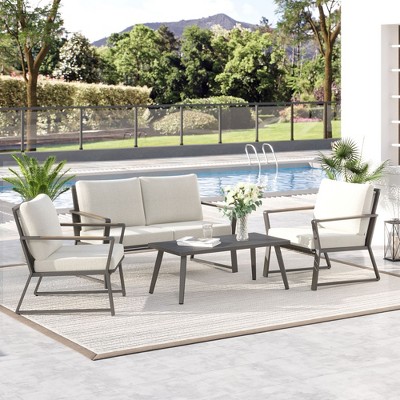 Sapphtopaz Patio Furniture Set Wicker Woven Sectional Outdoor Chairs with Cushion and Coffee Table Sofa Set for Outdoor, Terrace