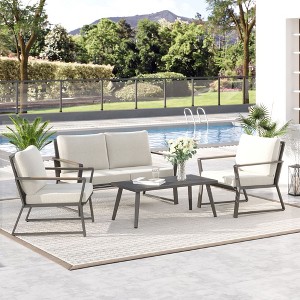 Sapphtopaz Patio Furniture Set Wicker Woven Sectional Outdoor Chairs with Cushion and Coffee Table Sofa Set for Outdoor, Terrace - 1 of 4